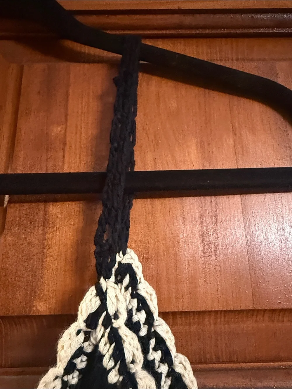 Black and Cream crochet Slip Dress - Picture 5 of 7